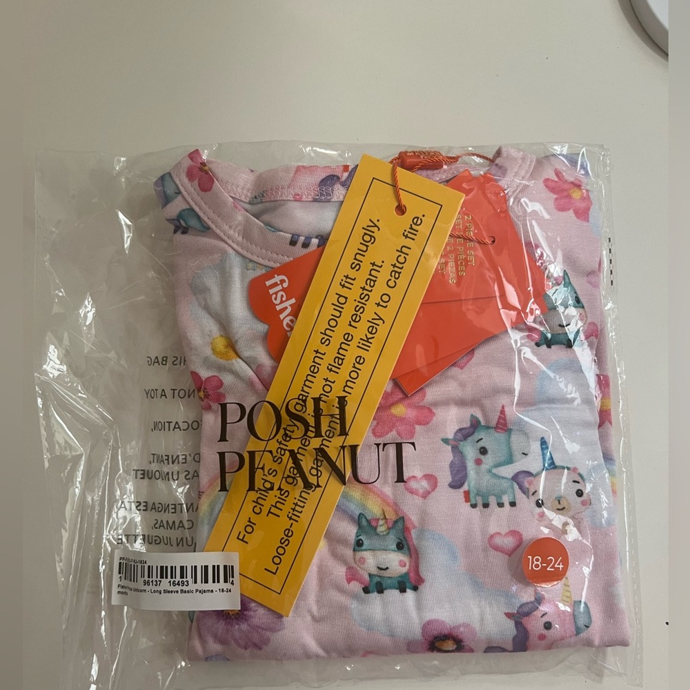 Posh Peanut x Fisher Price Unicorn Long Sleeve Pajamas Size 18-24 month NIB NWT